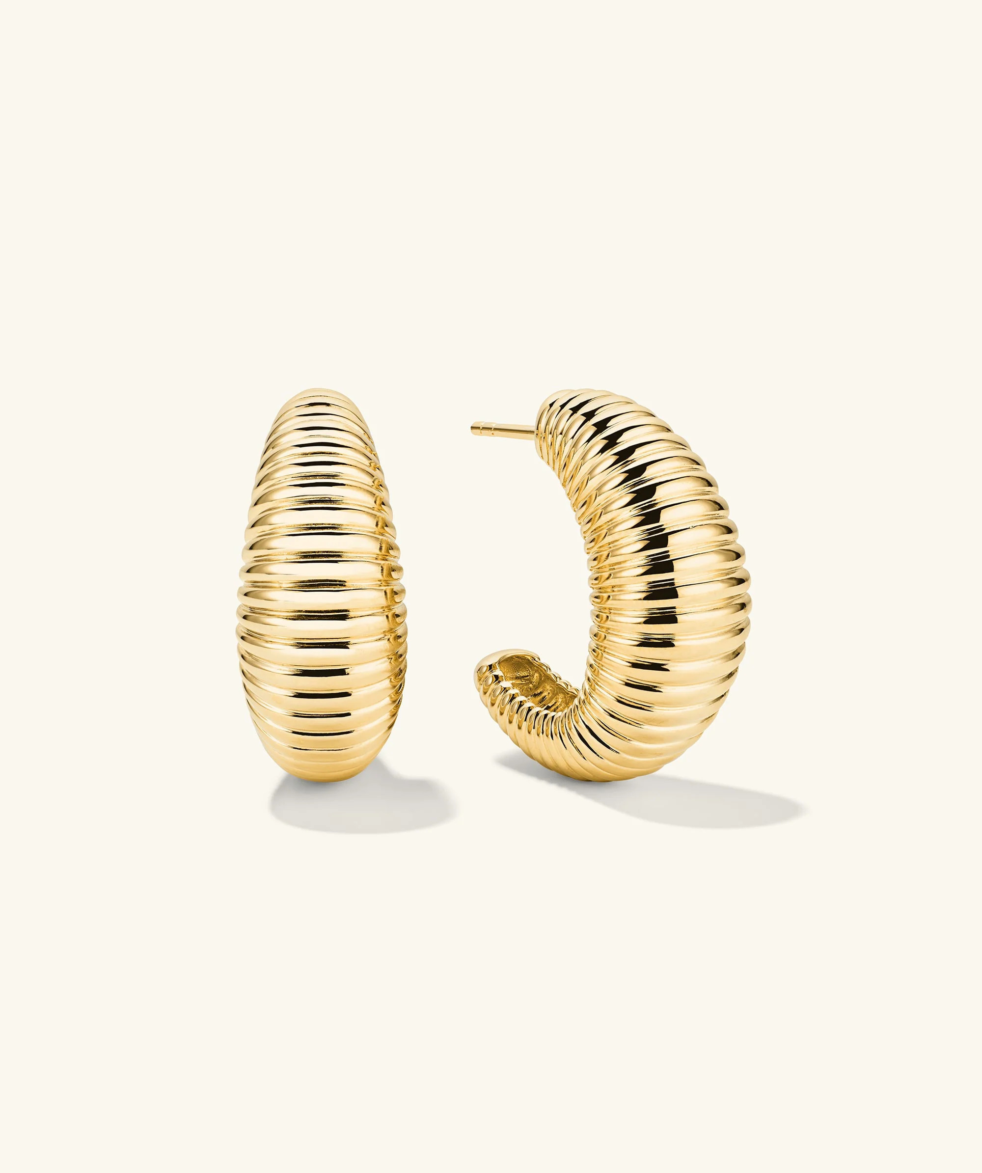 Dôme Texture Large Hoops | Mejuri Fine Crew