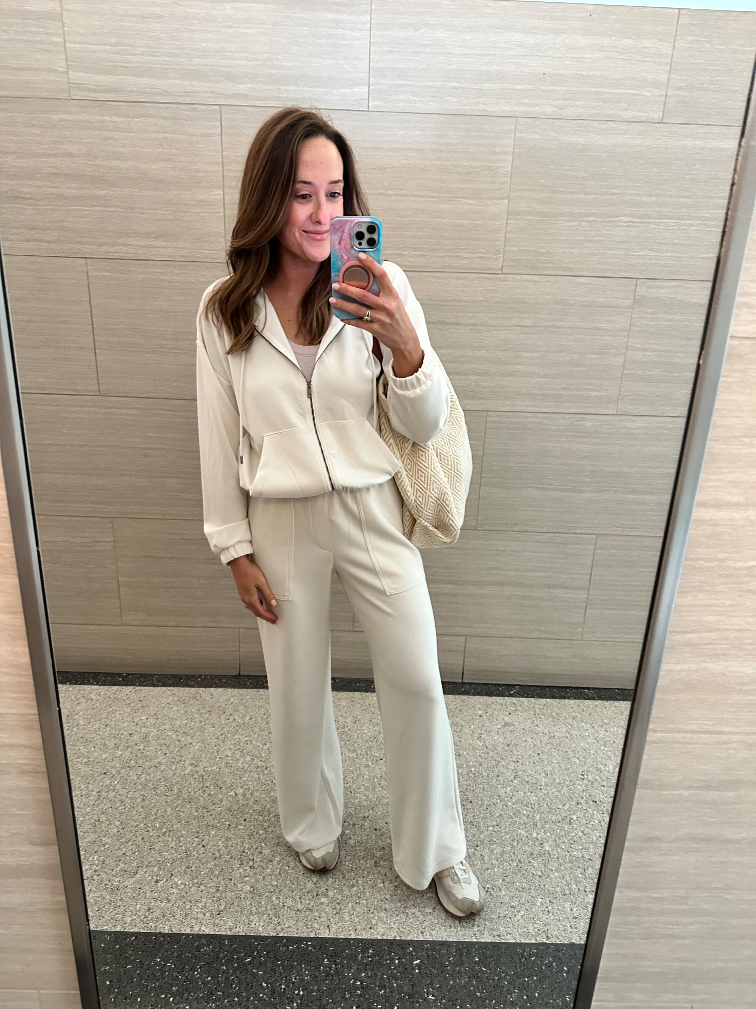 Comfy cute travel outfit! Size down! I’m wearing a small in top and bottom 
#targetstyle 

#LTKTravel #LTKSeasonal