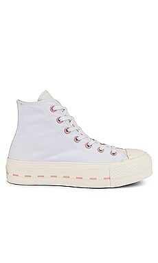 Chuck Taylor All Star Lift Crafted Canvas Platform Sneaker in White, Egret, & Pink Clay | Revolve Clothing (Global)