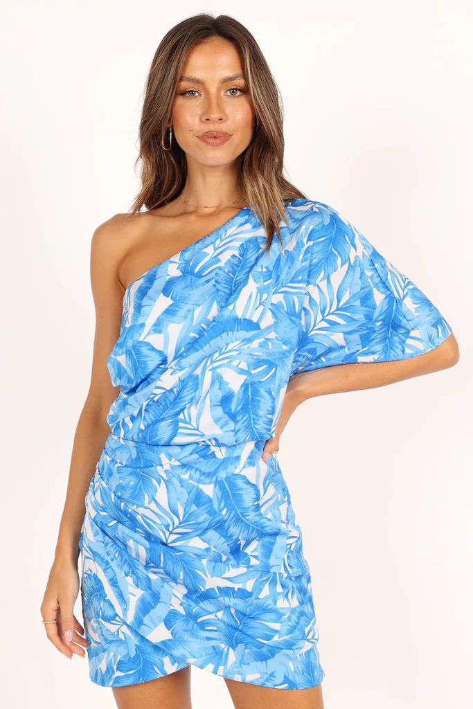 Fiona One Shoulder Mini Dress - Maldive Blue | Petal & Pup (US)