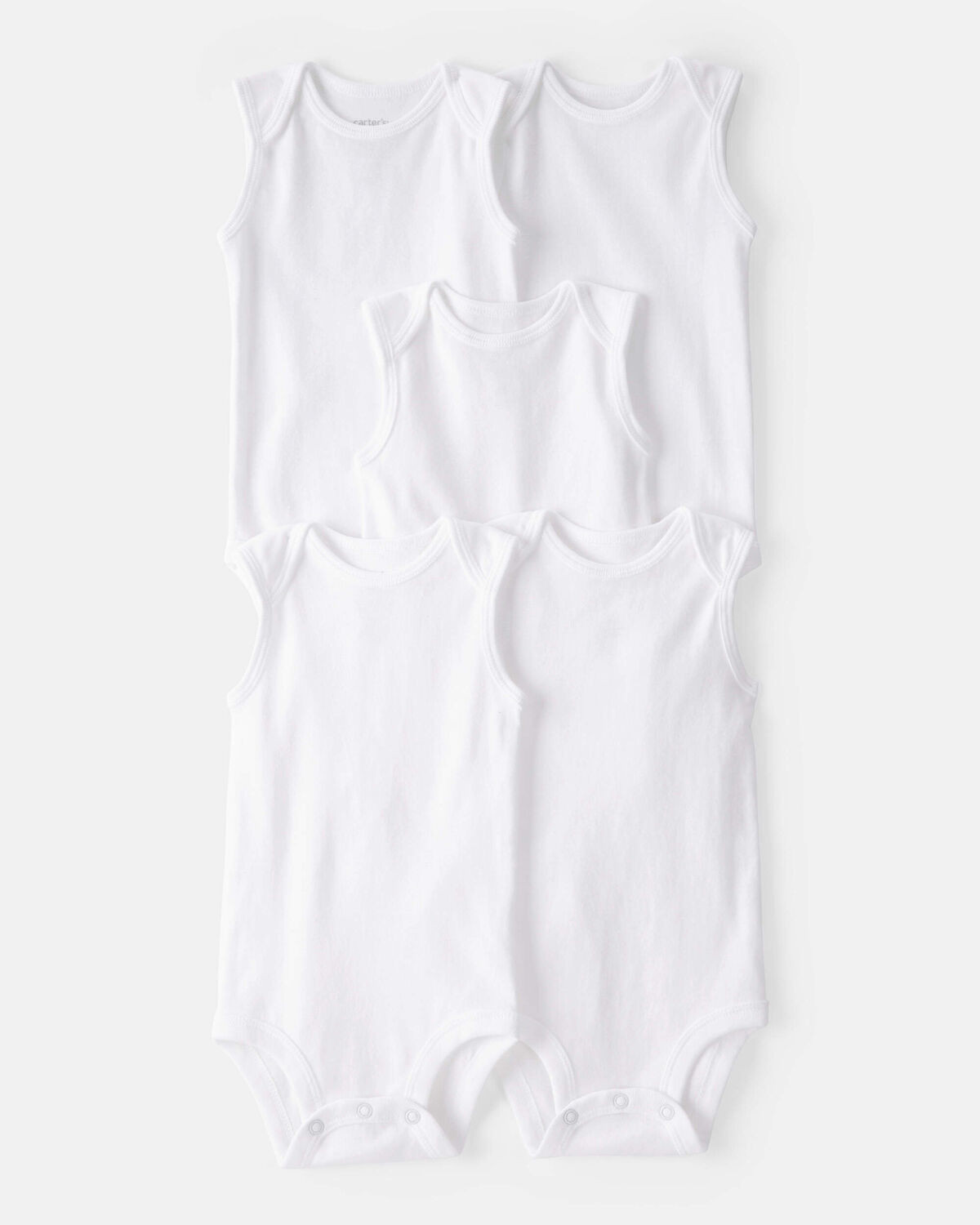 Baby 5-Pack Sleeveless Bodysuits - White | Carter's | Carter's Inc