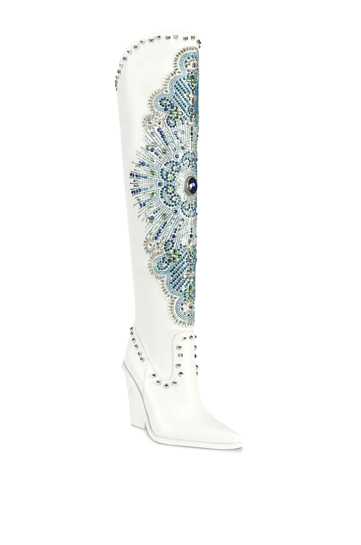 AXELBEAT-WHITE WESTERN BOOT | Azalea Wang