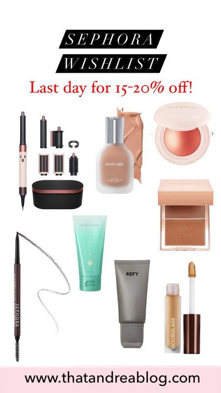 Sephora sale 
Sephora wishlist 
Dyson airwrap 
Brow pencil 
Concealer 
Bronzer 
New makeup Sephora 
Sephora VIB 
Sephora VIB rouge

#LTKbeauty #LTKxSephora #LTKsalealert