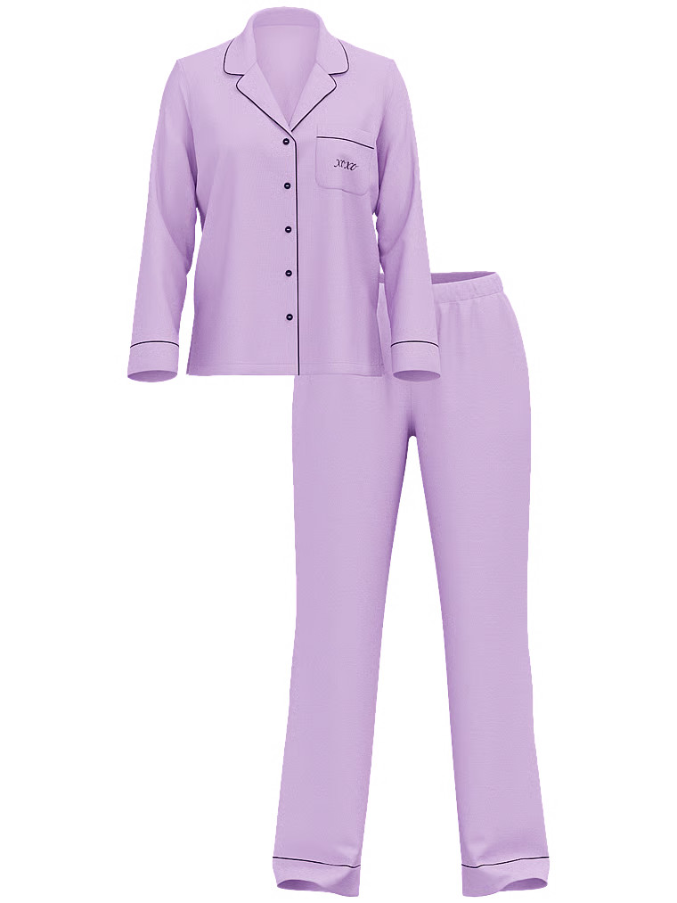 Buy Modal Soft Long Pajama Set, PUREST PINK SCRIPT - Order Pajamas Sets online - Victoria's Secre... | Victoria's Secret (US / CA )