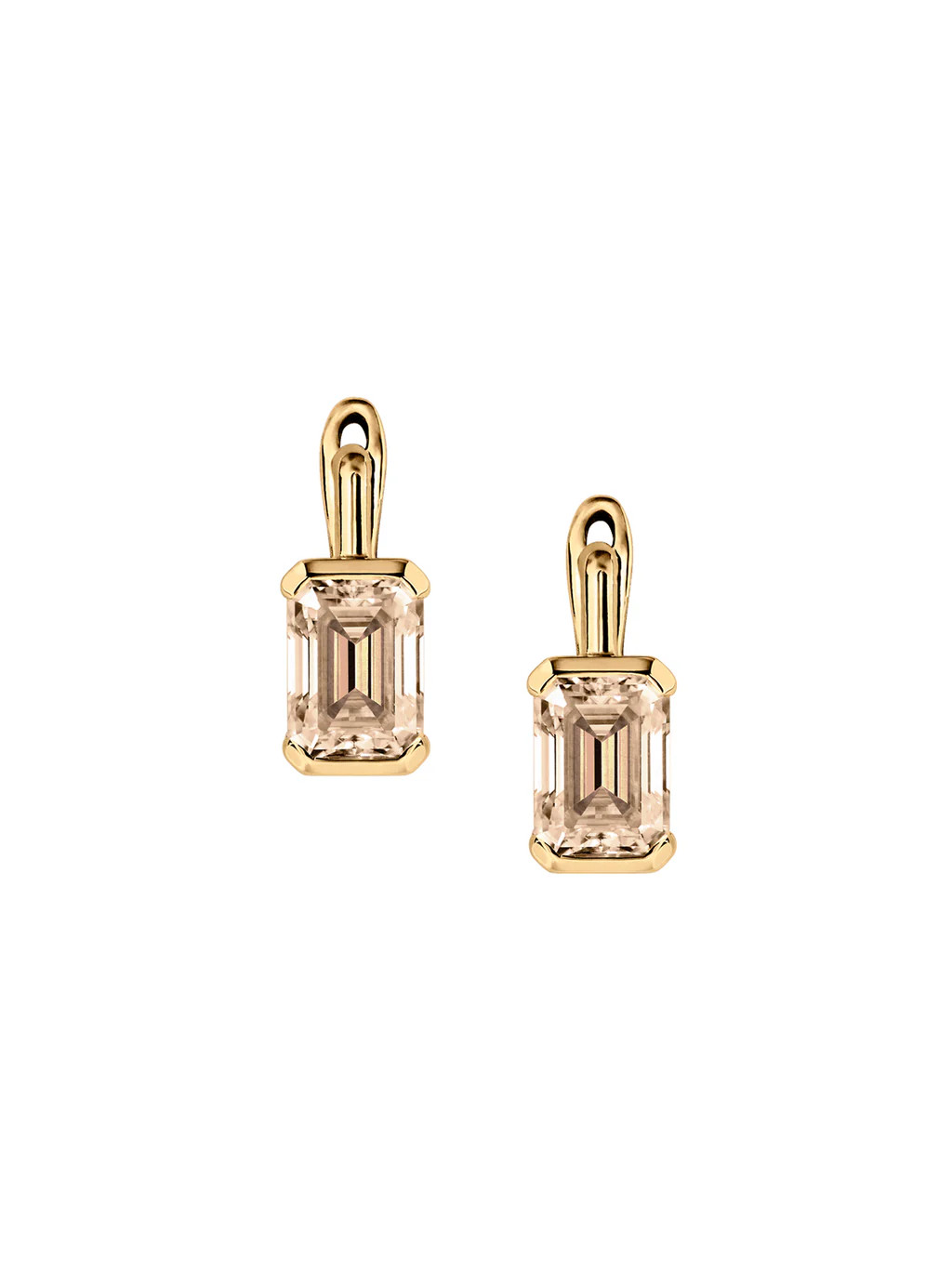 INÈS EMERALD-CUT EARRINGS IN HONEY MOISSANITE | Dorsey
