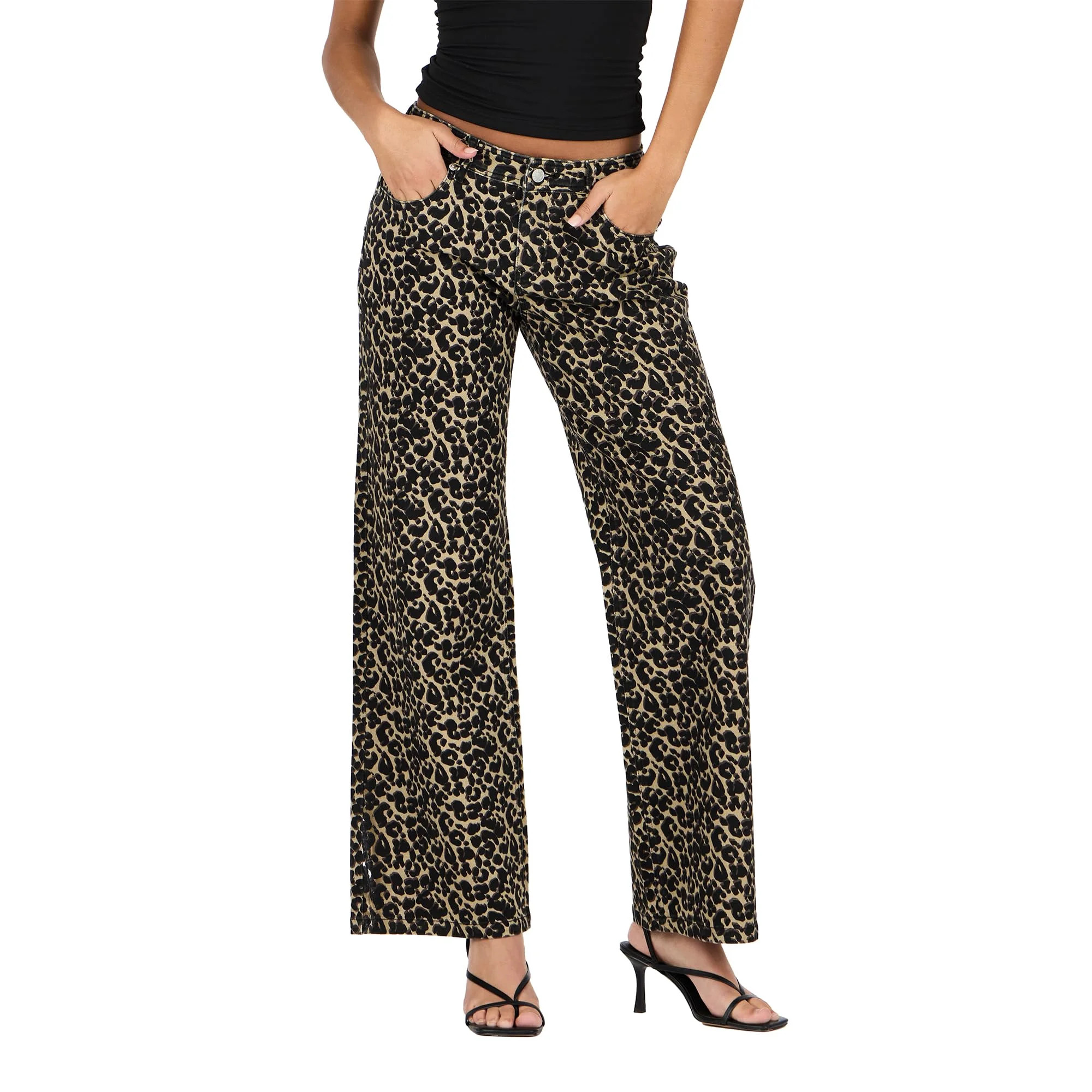 Forever 21 Women's Low Rise Baggy Stretch Denim Jeans, Sizes 0-14 | Walmart (US)