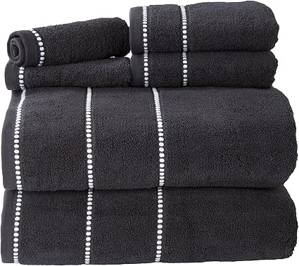 Luxury Cotton Towel Set- Quick Dry, Zero Twist and Soft 6 Piece Set With 2 Bath Towels, 2 Hand To... | Amazon (US)