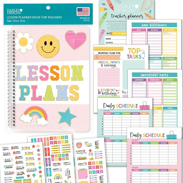 Hadley Designs Teacher Planner 2026-2027 Academic Year - Undated Teacher Lesson Planner Book for ... | Amazon (US)
