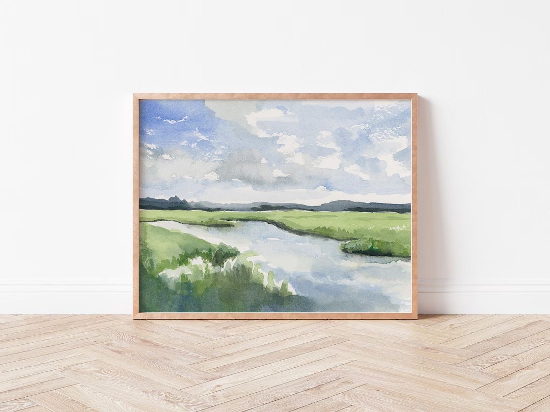 Landscape marsh painting | landscape print | marsh print | coastal landscape art | charleston art... | Etsy (US)