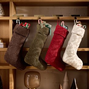 Boucle Stocking, Dark Green | West Elm (US)