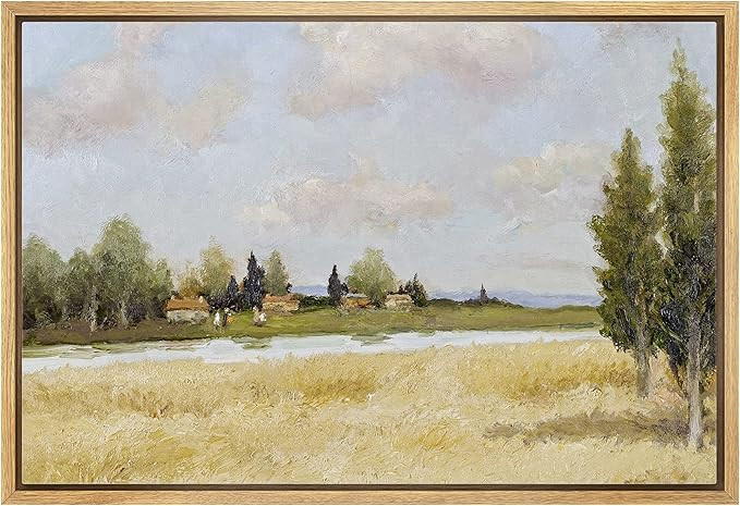 wall26 Framed Canvas Print Wall Art Retro Countryside Farm Forest Field Nature Wilderness Illustr... | Amazon (US)