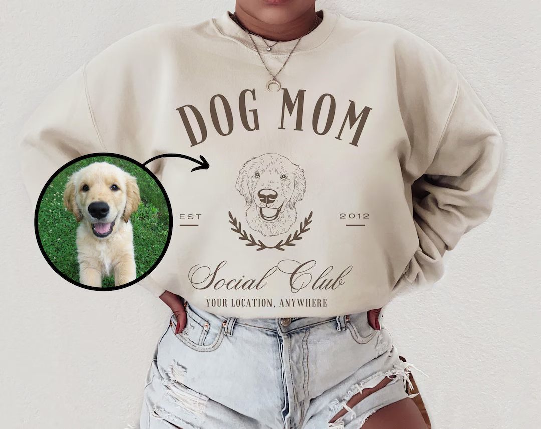 Custom Dog Mom Social Club Sweatshirt, Custom Dog Sweatshirt, Personalized Dog Sweatshirt, Dog Sw... | Etsy (US)