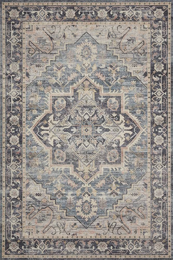 Loloi II Hathaway Collection HTH-01 Navy / Multi 9'-0" x 12'-0", .25" Thick, Area Rug, Soft, Dura... | Amazon (US)