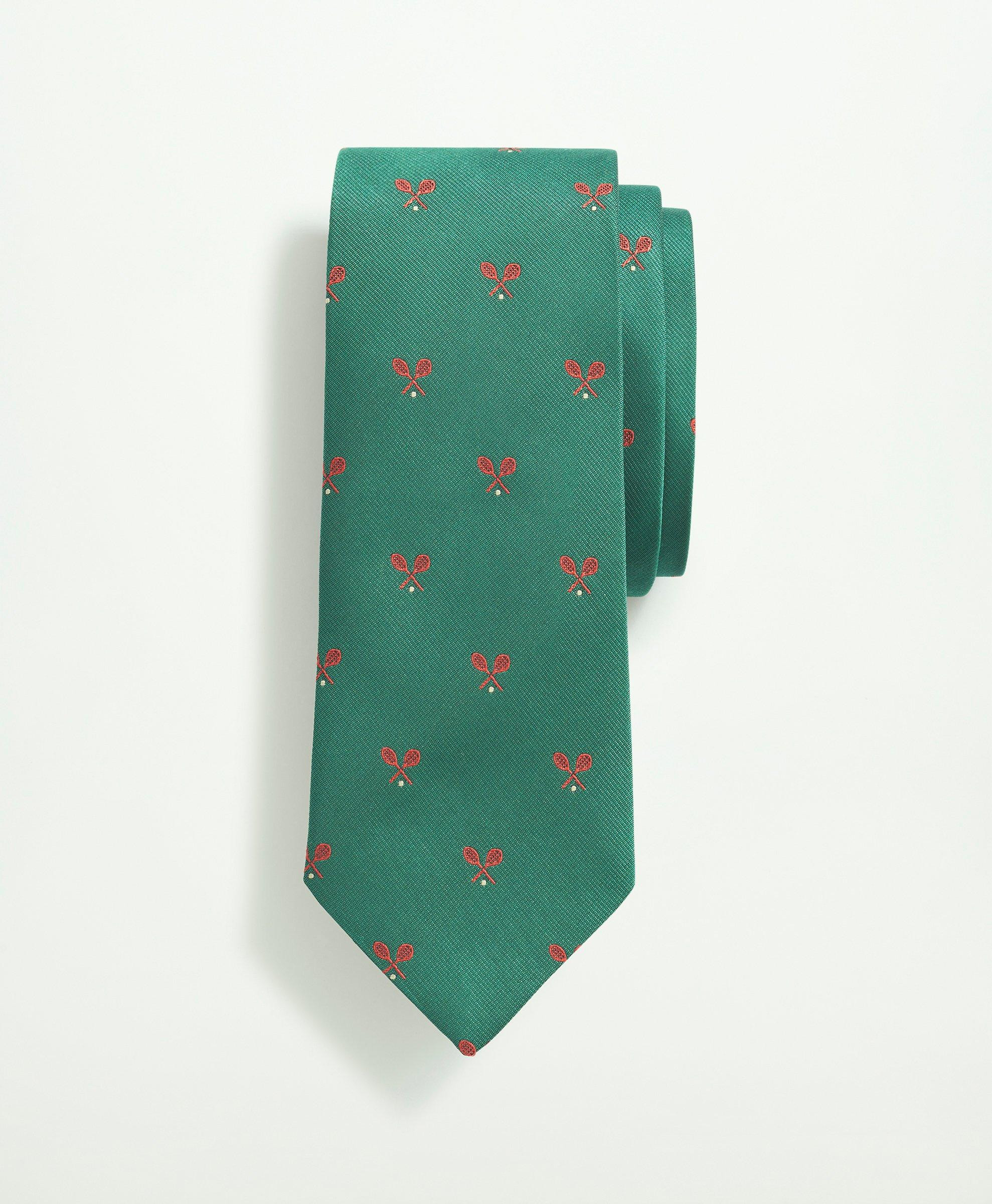 Silk Tennis Racquet Pattern Tie | Brooks Brothers