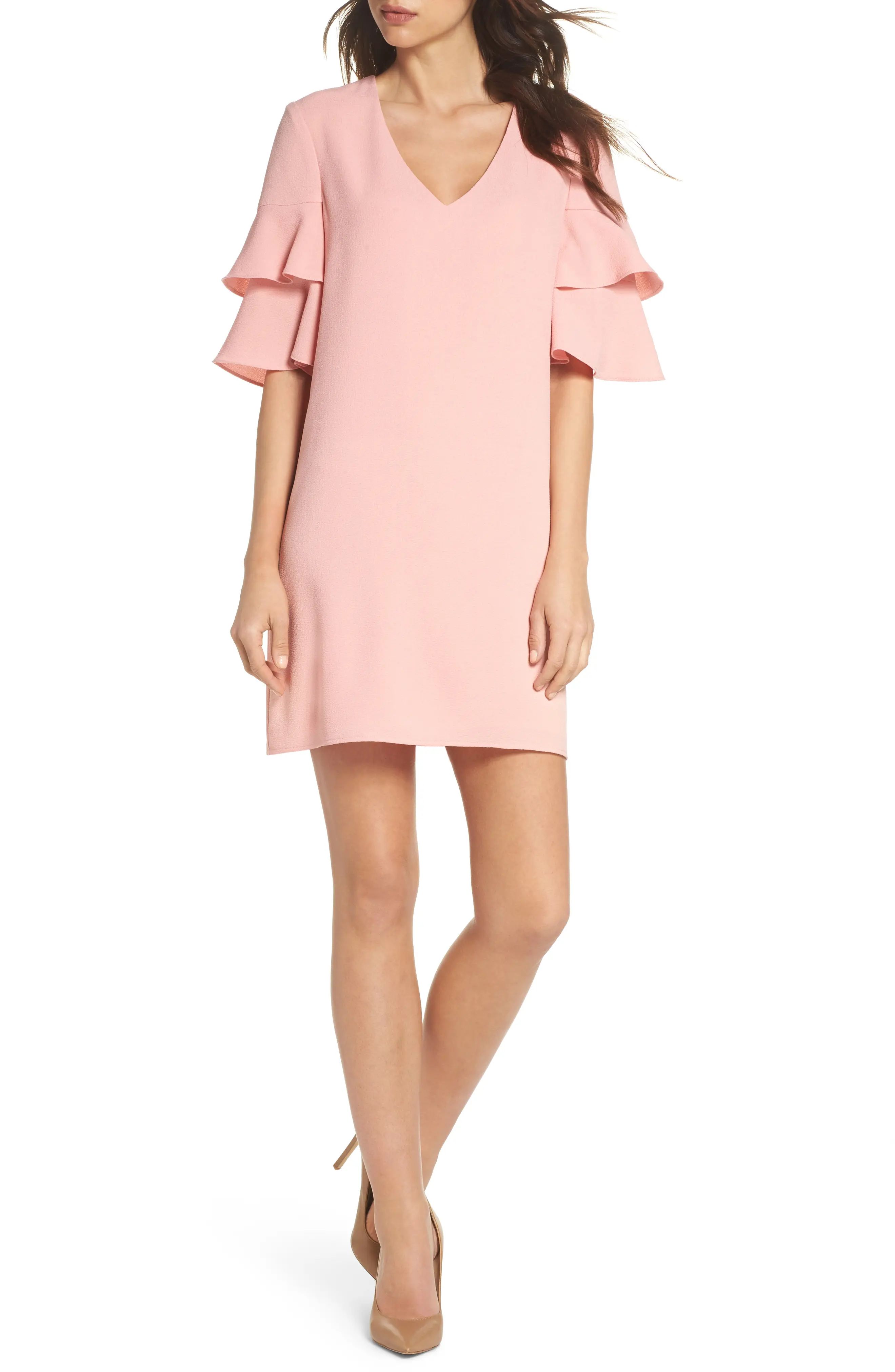 Ruffle Sleeve Shift Dress | Nordstrom