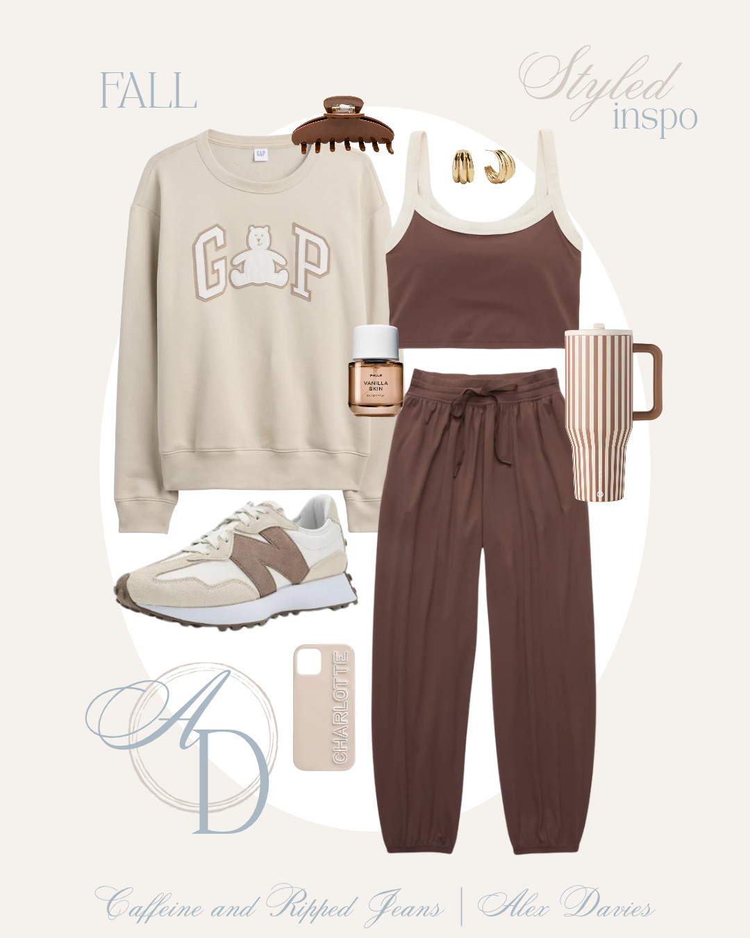 // teddy bear gap sweatshirt // fall activewear // joggers and sports bra are on sale // new balances // fall outfits women // baublebar phone cases // water bottle // 

 #LTKgrwm #LTKootd #LTKSeasonal