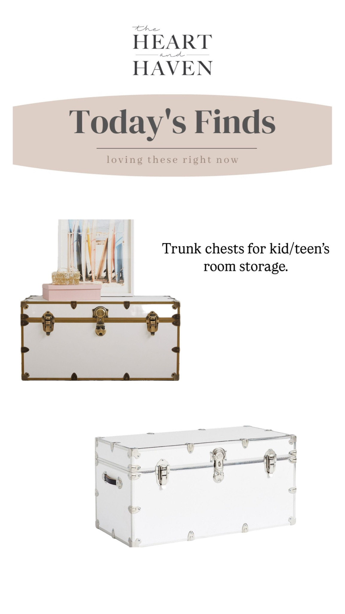 Bought this generously sized trunk for my son’s room.  You can buy the insert for extra organization too!