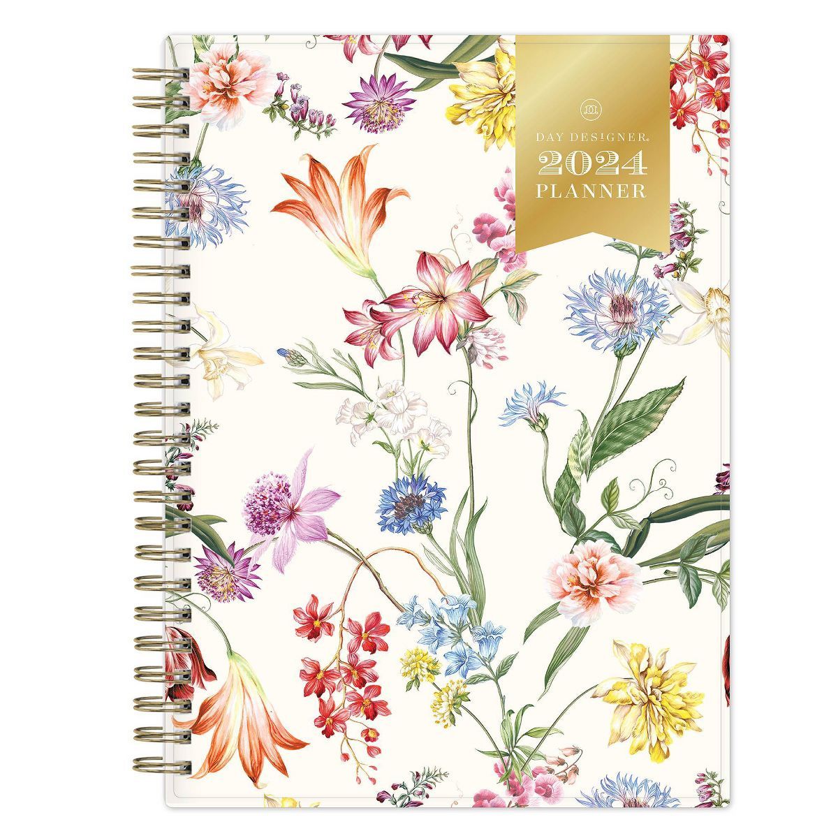 Day Designer 2024 Planner with Notes Pages 5.875"x8.625" Weekly/Monthly Wild Blooms White | Target