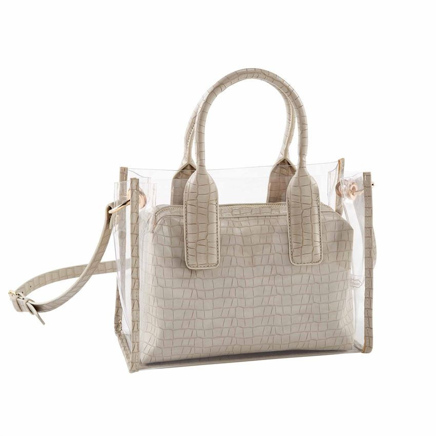 Clear Purse in Taupe Crocodile | Mud Pie (US)