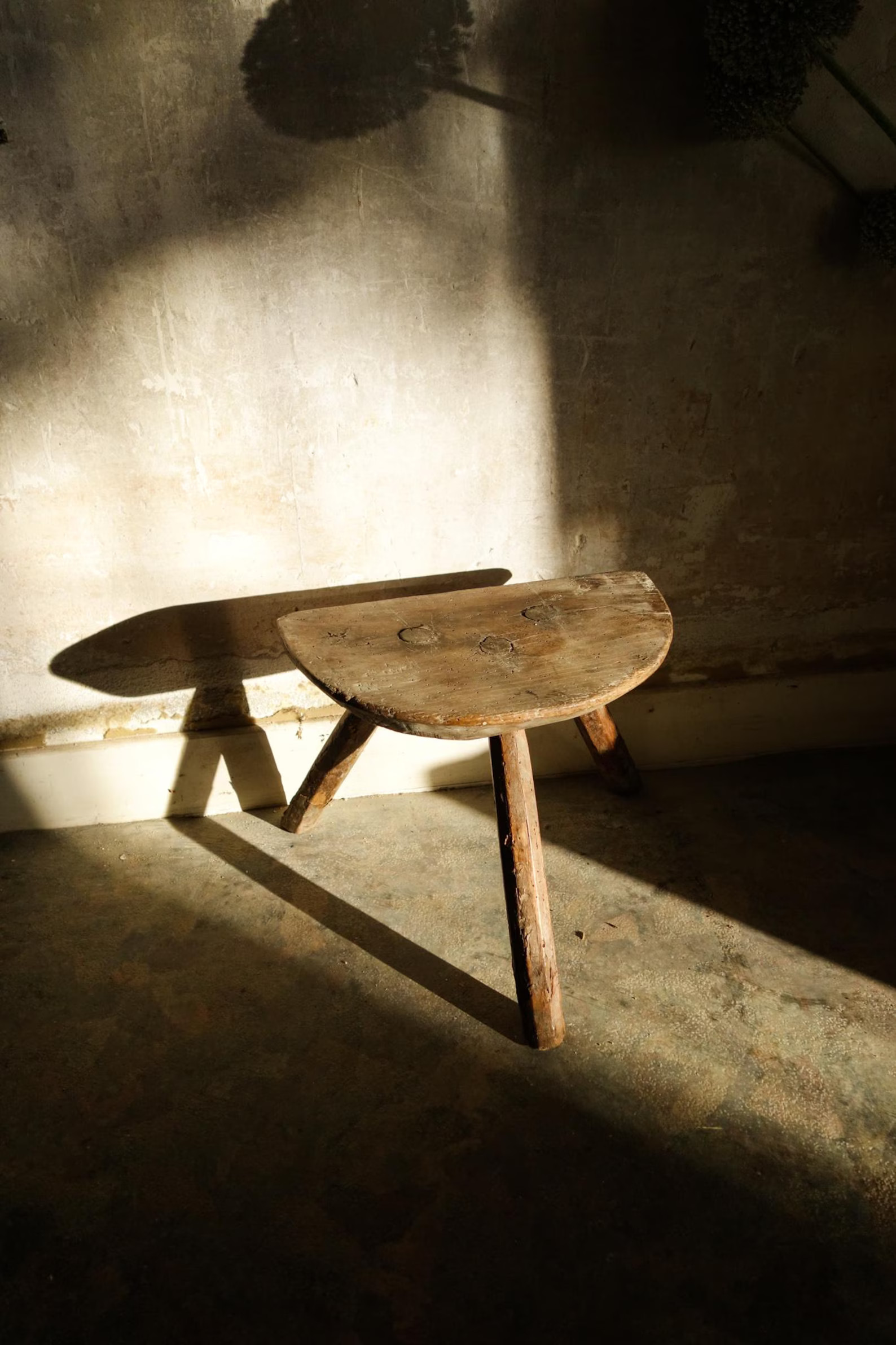 Antique Brutalist Tripod Stool - Rustic Wooden Milking Stool - Etsy | Etsy (US)
