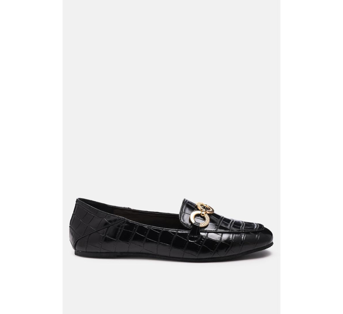 wibele croc textured metal show detail loafers - Black | Macy's