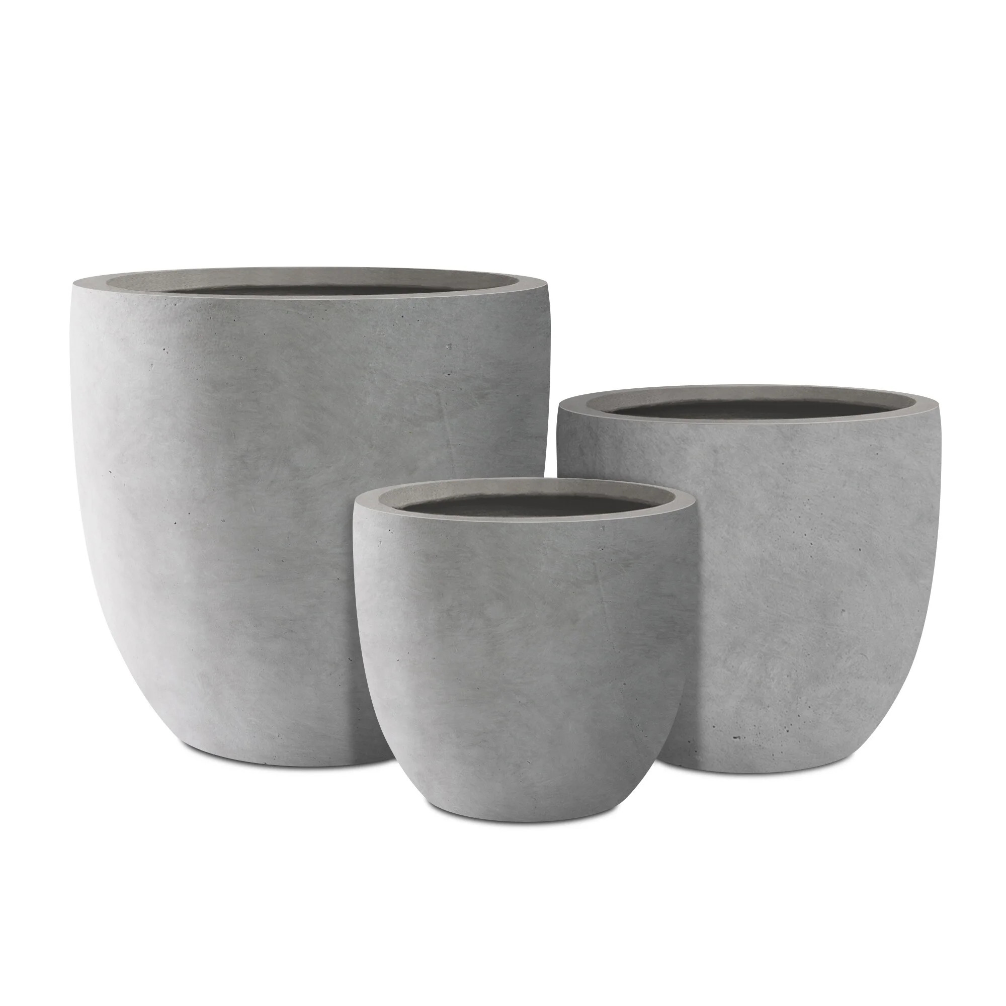 Kante  Large Concrete Round Planters (Set of 3), Outdoor/Indoor, Modern, Lightweight, Weather Res... | Walmart (US)