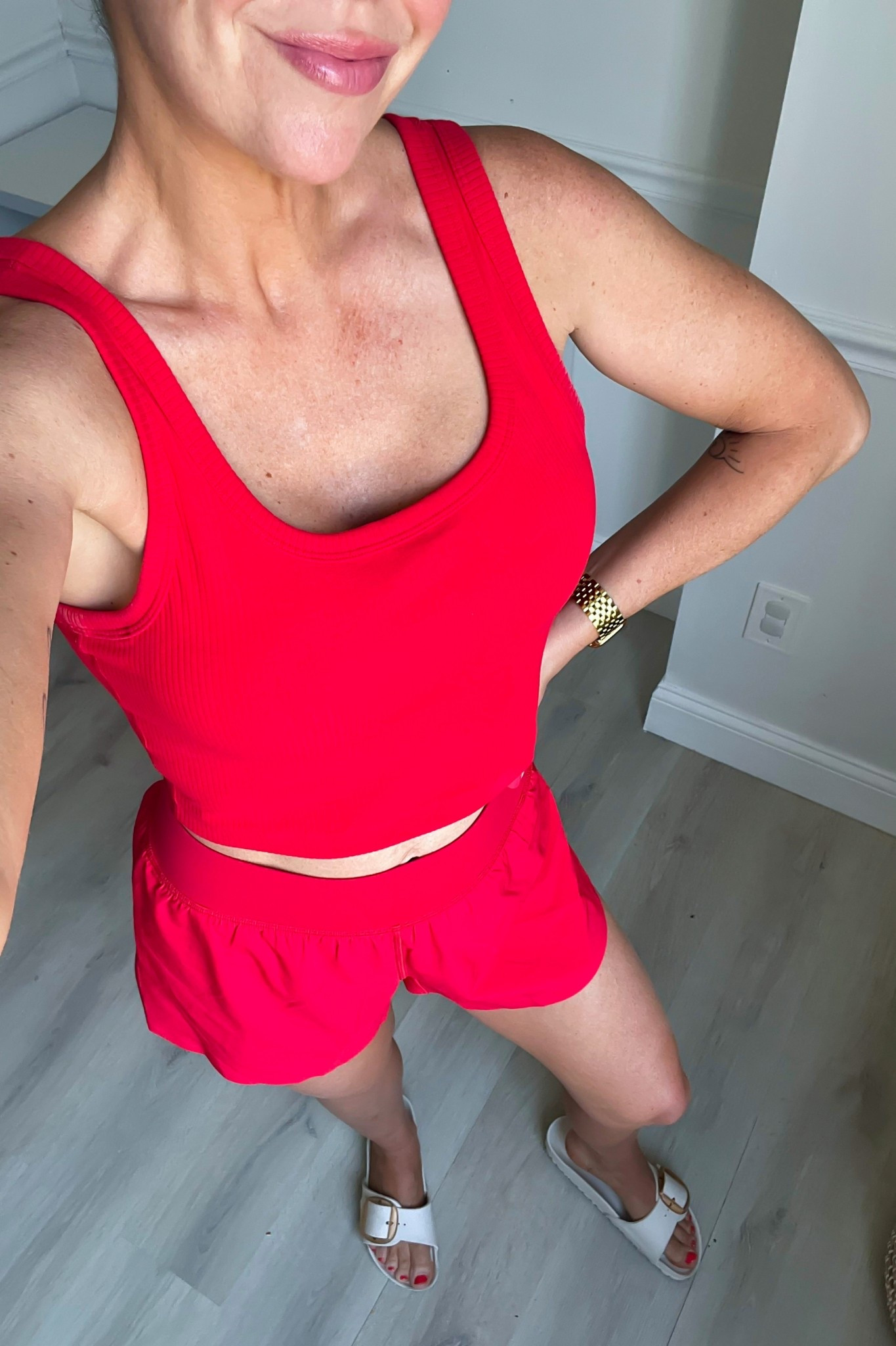 Love this red workout fit, these are my favorite shorts to walk in
Wearing a size small in shorts and medium in tank♥️

#LTKootd #LTKfitnessgoals #LTKActive