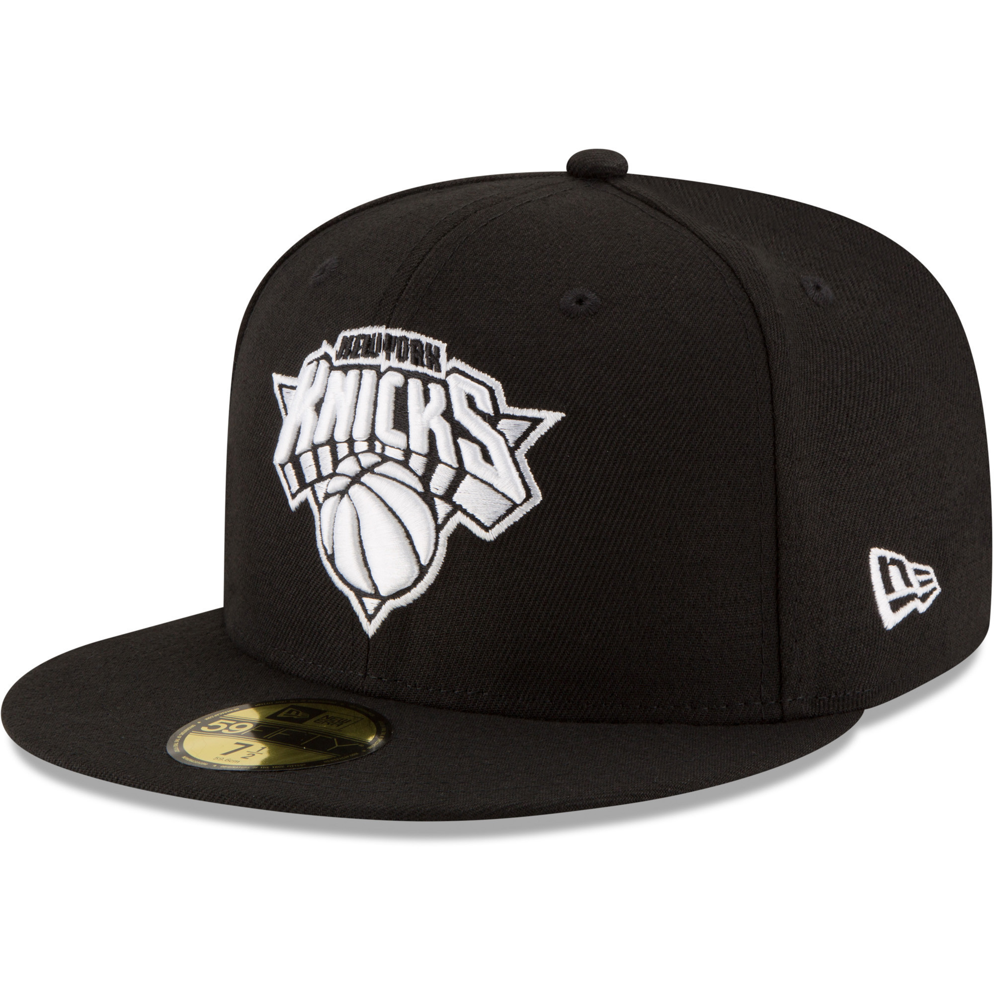 Men's New Era Black New York Knicks Black & White Logo 59FIFTY Fitted Hat | Fanatics