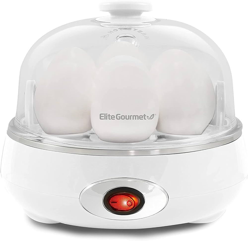 Elite Gourmet EGC322CW Easy Egg Cooker Electric 7-Egg Capacity, Soft, Medium, Hard-Boiled Egg Coo... | Amazon (US)