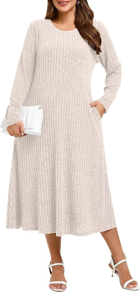 BELAROI Womens Plus Size Sweater Dress Long Maxi Fall Winter Dresses | Amazon (US)