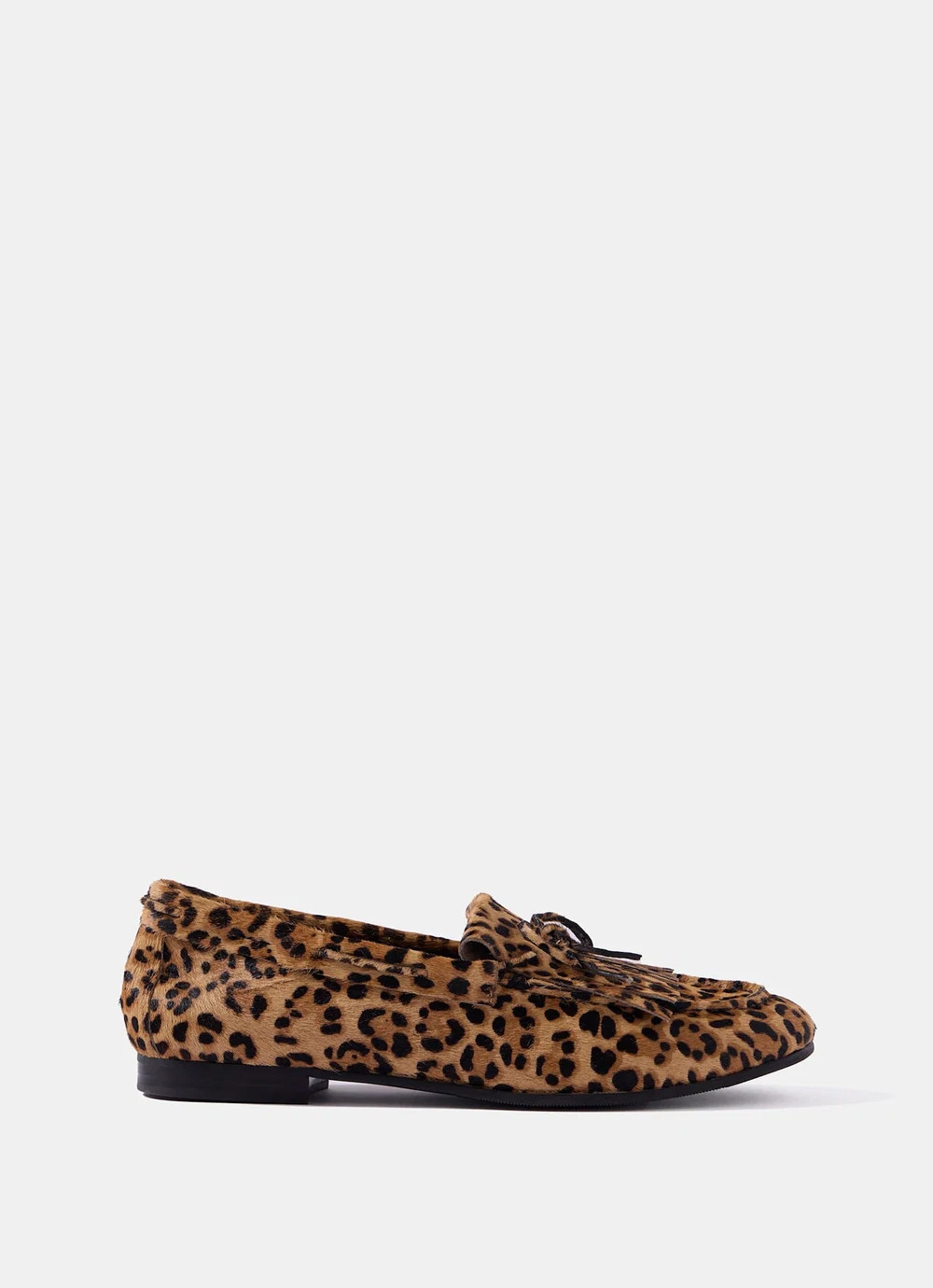 Gaia Leopard Print Textured Loafers | Mint Velvet