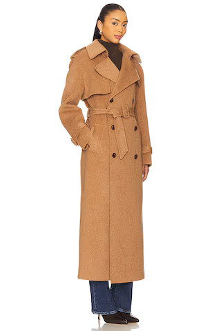 Rumi Belted Long Coat in Camel | Revolve Clothing (Global)