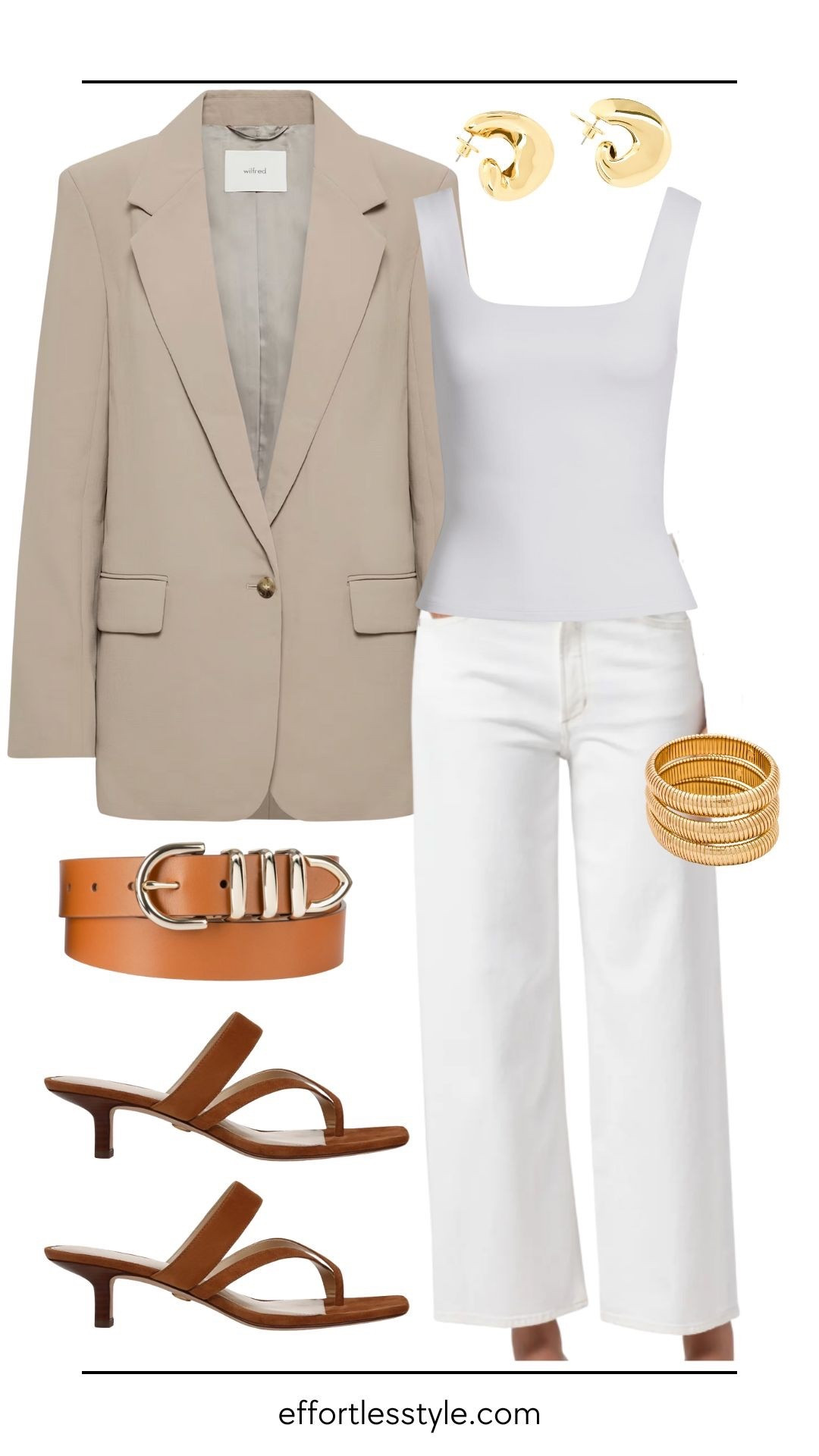 Summer neutrals + white denim look 🤍

#LTKSeasonal #LTKOver40 #LTKStyleTip