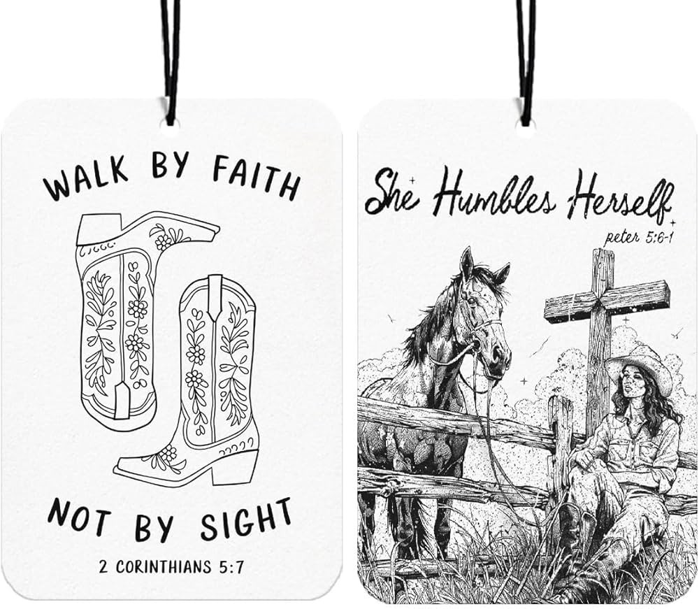 Western Boots Christian Car Air Freshener Hanging 2Pcs Faith Christian Decor Car Accessories Inte... | Amazon (US)