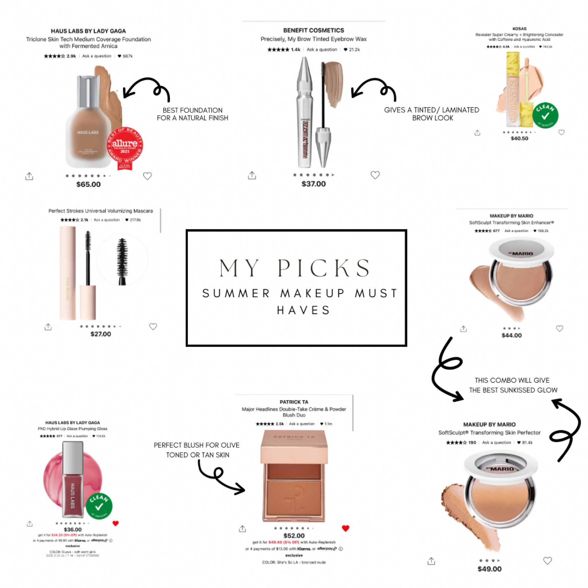 Must haves for summer makeup 

#LTKbeauty #LTKxSephora