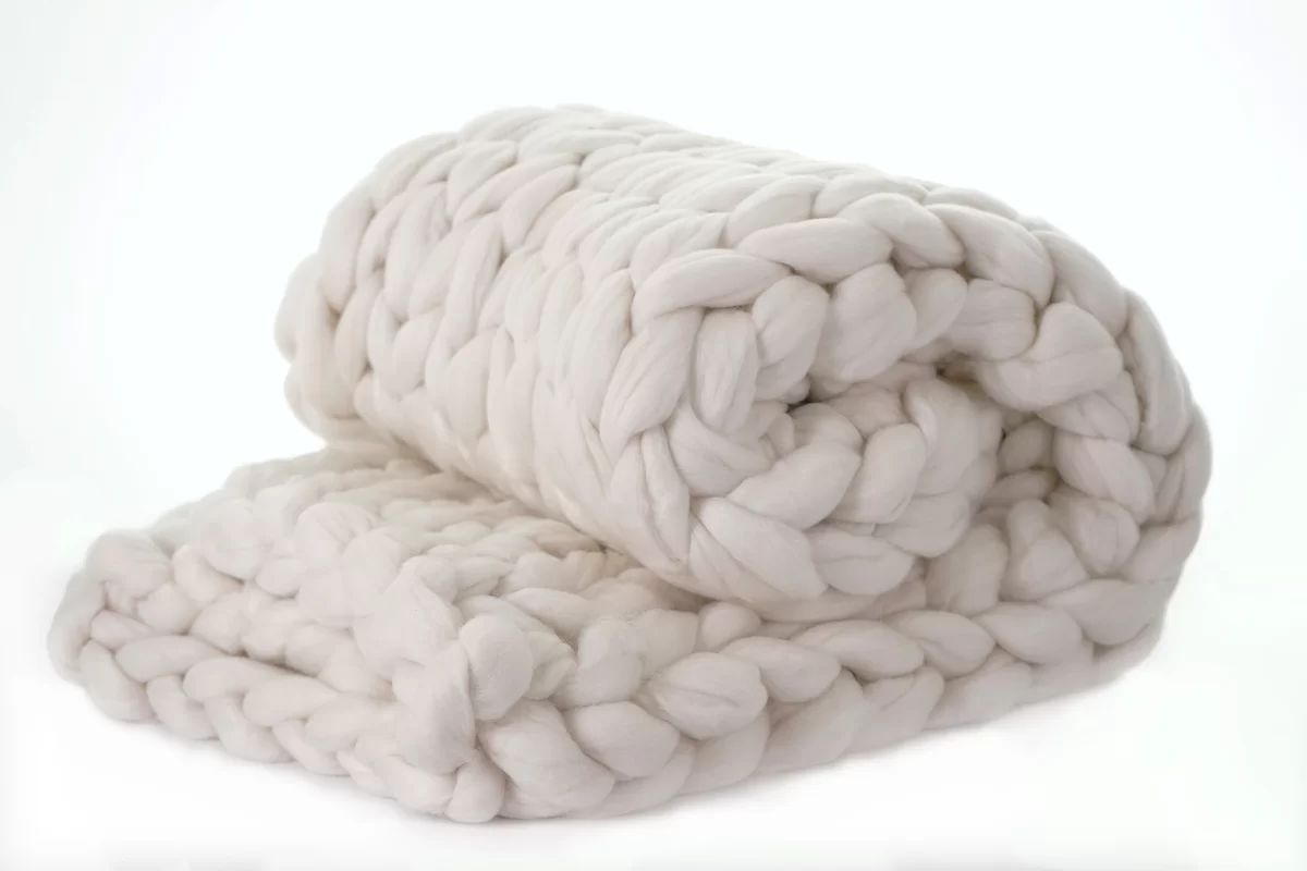 Madeira Chunky Knit Merino Wool Throw | Wayfair North America