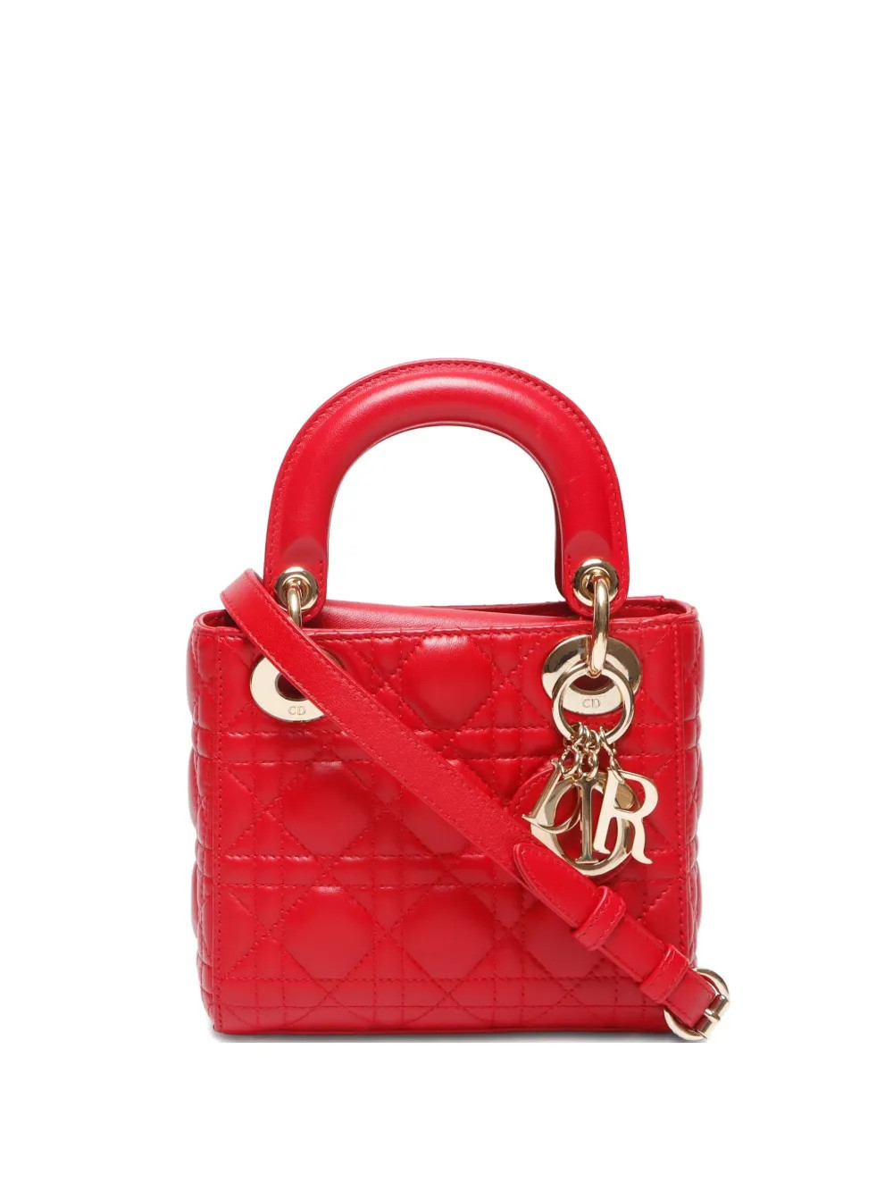 Christian Dior Pre-Owned 2010-2020s mini Lady Dior handbag - Red | Farfetch Global