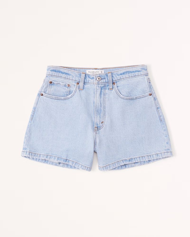 Women's Curve Love High Rise 4 Inch Mom Short | Women's Clearance | Abercrombie.com | Abercrombie & Fitch (US)