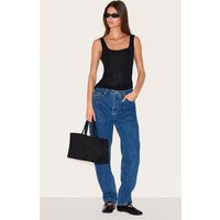 Prettylittlethings Dark Blue High Waist Mom Jeans | PrettyLittleThing US