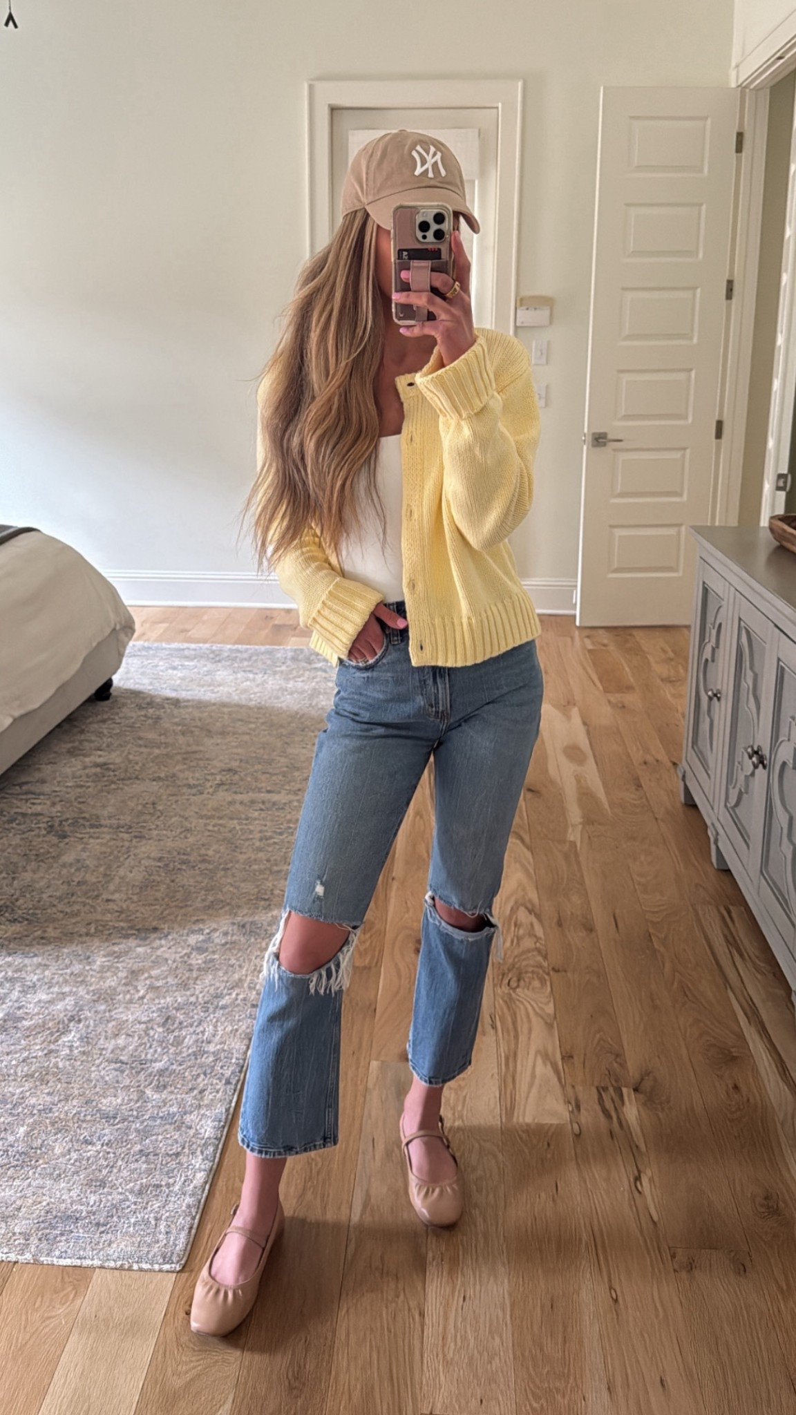Mom pre spring ootd 💛 just got this yellow cardigan at Marshall’s but linked similar and jeans are old from Abercrombie bc I desperately need new jeans 

#LTKootd #LTKmomlife #LTKdayinmylife