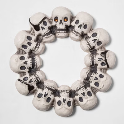 16" Skull with Jewel Eye Halloween Wreath - Hyde & EEK! Boutique™ | Target