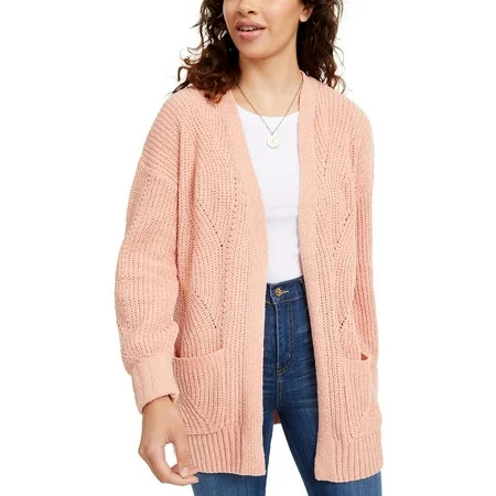 Hippie Rose Juniors' Chenille Cardigan Pink Size Extra Small | Walmart (US)