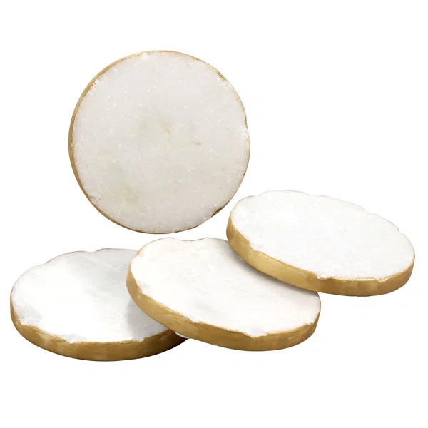 Providence Round Marble Coaster (Set of 4) | Wayfair North America