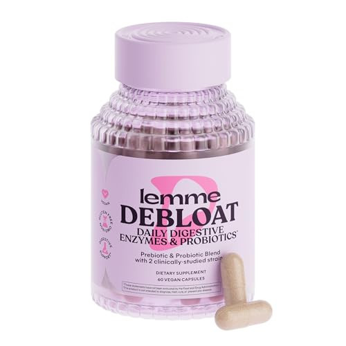 Lemme Debloat 3-in-1 Prebiotic, Probiotic & Digestive Enzyme Capsules for Bloating & Gas Relief - 2 Clinically Studied Probiotics w/5 Digestive Enzymes to Improve Digestion, Women & Men, (60 Count) | Amazon (US)