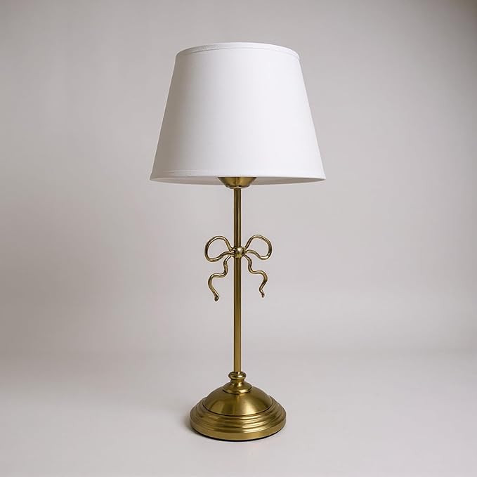 Gold Bow Desk Lamp – Coquette Aesthetic Table Lamp for Bedroom, Vanity & Desk Decor, Soft Warm ... | Amazon (US)