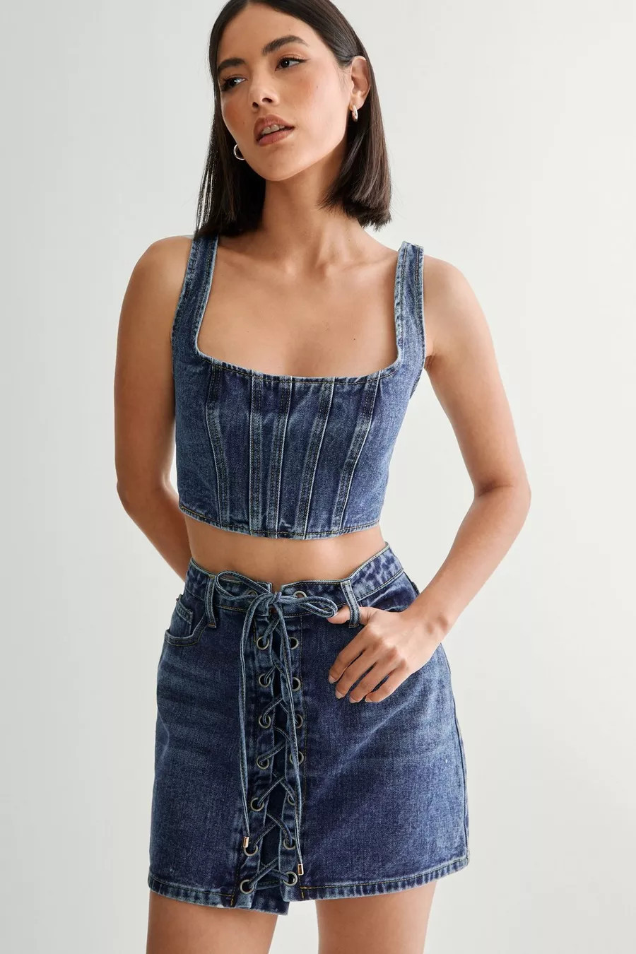 (Az) Lace Front Mini Skirt | Nasty Gal US