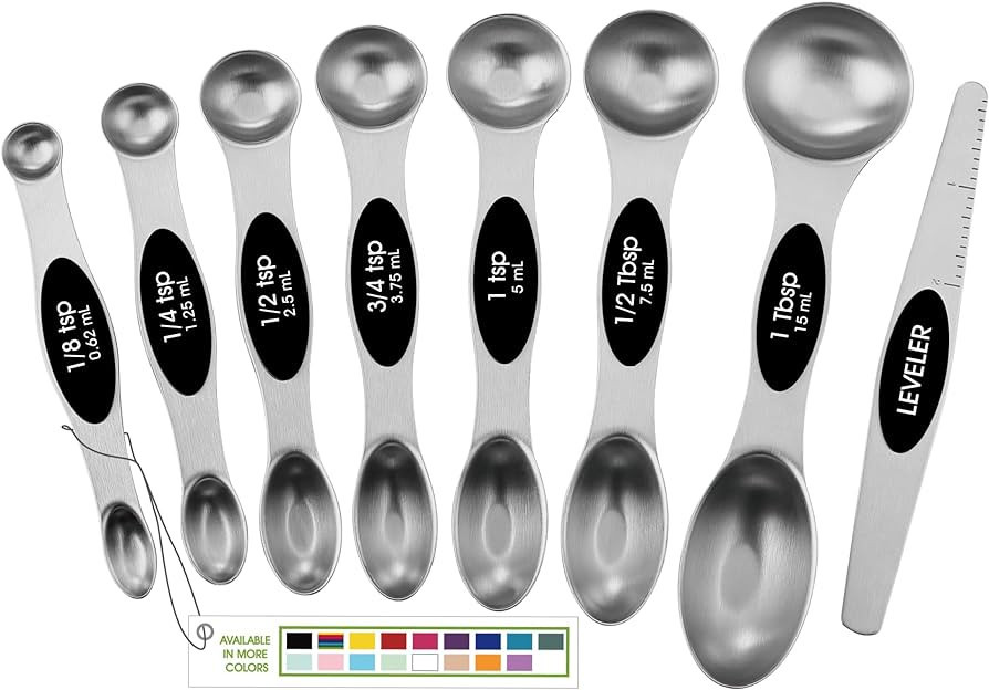 Spring Chef Magnetic Measuring Spoons Set with Strong N45 Magnets, Heavy Duty Stainless Steel Met... | Amazon (US)