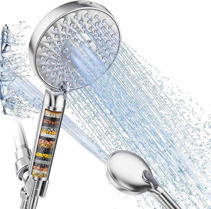 SR SUN RISE Filtered Shower Head with Handheld High Pressure 9 Spray Mode Showerhead Detachable S... | Amazon (US)