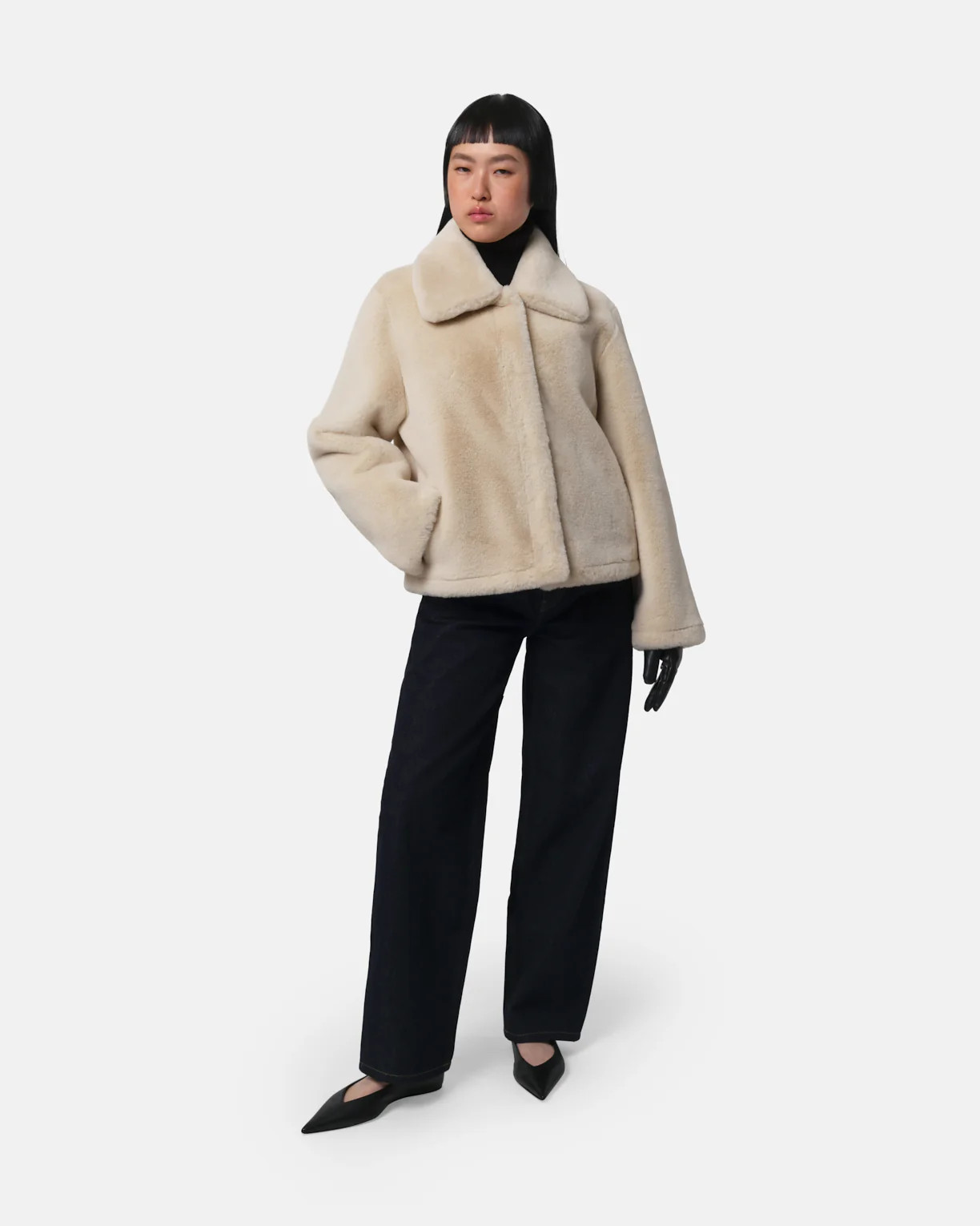 Elis Faux Fur Coat in Latte | Apparis