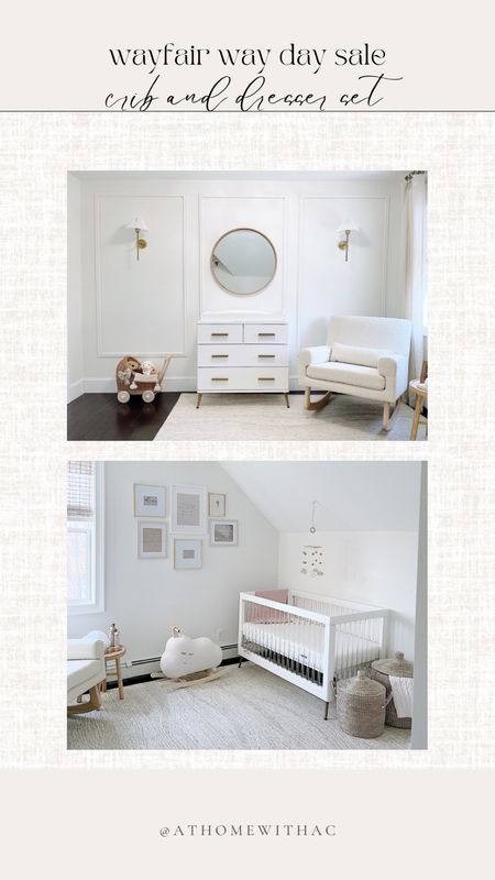 Chic white crib and dresser set, nursery furniture, way day wayfair sale 

#LTKkids #LTKsalealert #LTKbump